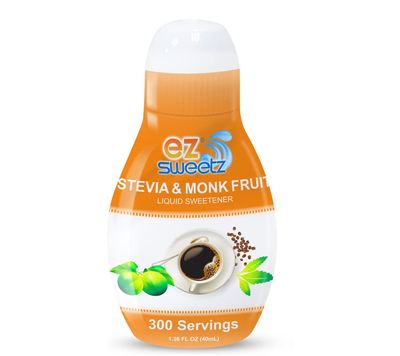 EZ-Sweetz Stevia &amp; Monk Fruit (2 Pack | 1.36oz - Liquid Sweetener 300 Servings/Bottle)