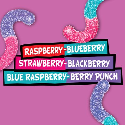 Trolli Sour Brite Crawlers, Candy, Very Berry, Sweet and Sour, Gummy Worms, 7.2 oz