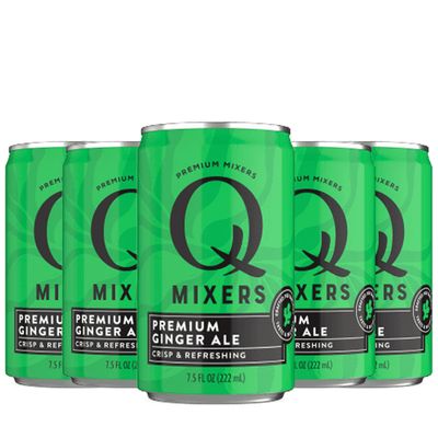 Q Mixers Ginger Ale Soda Premium Cocktail Mixer Made with Real Ingredients 7.5oz Cans | 5 PACK