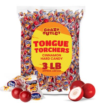 Tongue Torchers Cinnamon Hard Candy, 3 Pound Bulk Pack, 240 Pieces