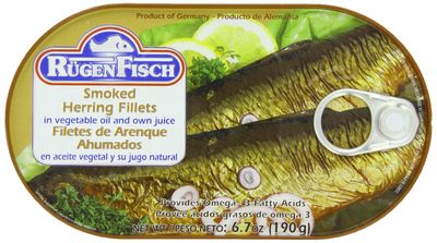 RgenFisch Smoked Herring Fillets in Vegetable Oil, 6.7 Ounce