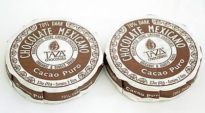 Taza Chocolate - Mexicano Disc 70% Dark Mexican-Style Stone Ground Chocolate Cacao Puro - 2 Disc(pack of 2)F