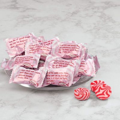 Scripture Candy, Strawberry &amp; Cream Hard Candy 5.5 Ounce Bag, 25 Pieces