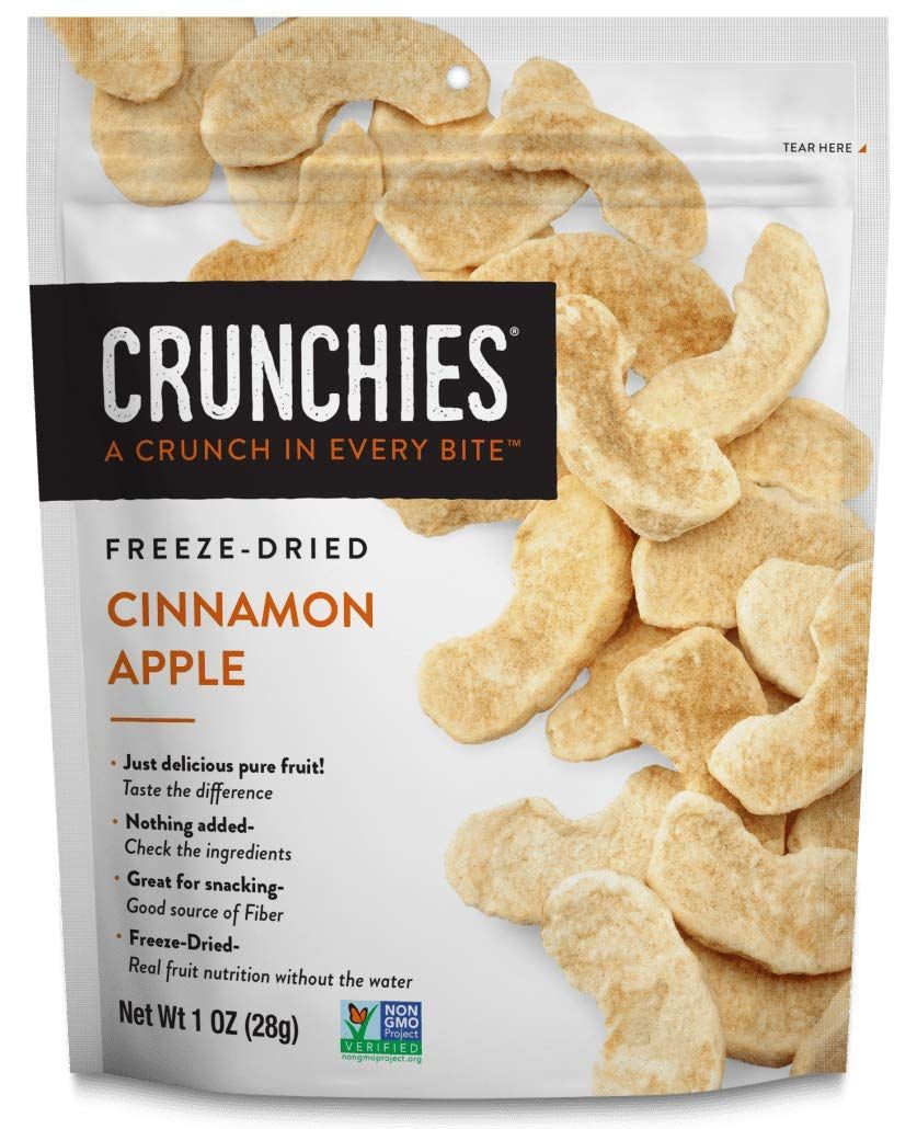 Crunchies Freeze-Dried Fruits, 100% All Natural Crispy Fruit, Non GMO and Kosher, Resealable Freeze Dried Fruit Snack Packs, Pack of 6 (Cinnamon Apple)