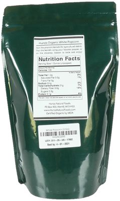 Hunza Organic White Popcorn (2-lbs)