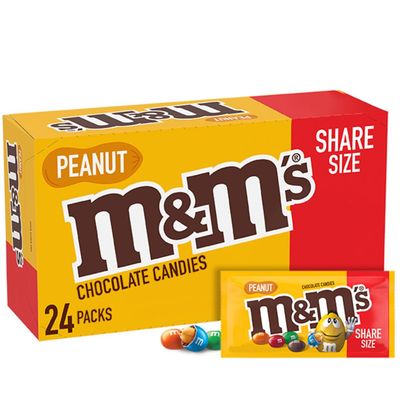 M&amp;M&#39;S Peanut Chocolate Candy Sharing Size Pouch 3.27 Ounce (Pack of 24)