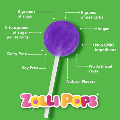Zollipops Clean Teeth Lollipops, Anti Cavity, Sugar-Free Candy, Natural Fruit Flavor Variety, 1.6oz - A Variety of Fruit Flavors for a Wholesome and Dental-Friendly Snack