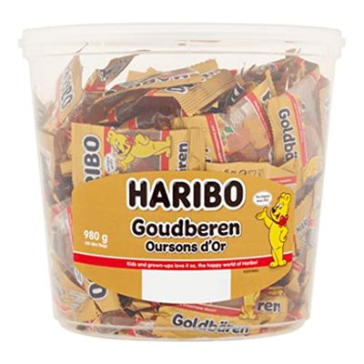 Haribo Gold Bears / Goldbren, 100 Mini Bags, 980g Tub