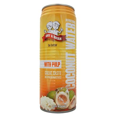 Amy &amp; Brian Coconut Water with Pulp, 17.5 Fl Oz (Pack of 12)