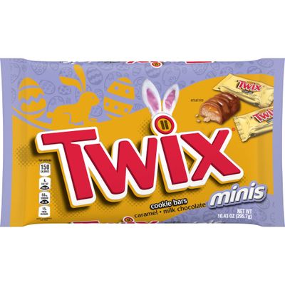 Twix (1 Bag) Easter Cookie Bars Caramel Milk Chocolate Minis 10.43 oz / 295.7 g Approx 10 Servings Per Pack