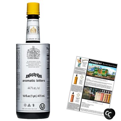 Angostura Aromatic Bitters 16oz Bottle with Phone Grip and Bitters Selections Recipe