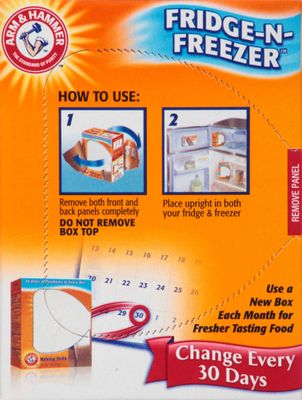 Arm &amp; Hammer Baking Soda Fridge-n-Freezer Odor Absorber, Orange 14 oz, Pack of 12