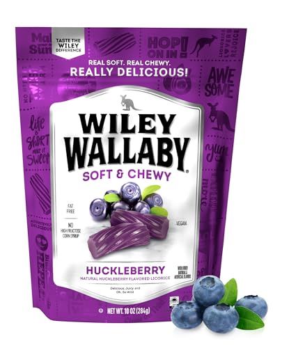 Wiley Wallaby Licorice 10 Ounce Classic Gourmet Soft &amp; Chewy Australian Huckleberry Licorice Candy Twists, 1 Pack