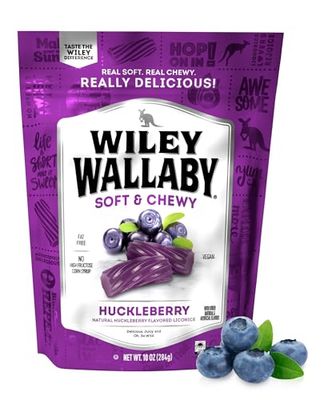 Wiley Wallaby Licorice 10 Ounce Classic Gourmet Soft &amp; Chewy Australian Huckleberry Licorice Candy Twists, 1 Pack