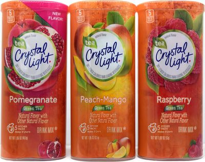 Crystal Light Green Tea Drink Mix Variety Pack, 3 Flavors, 1 Canister of Each Flavor, 3 Canisters Total