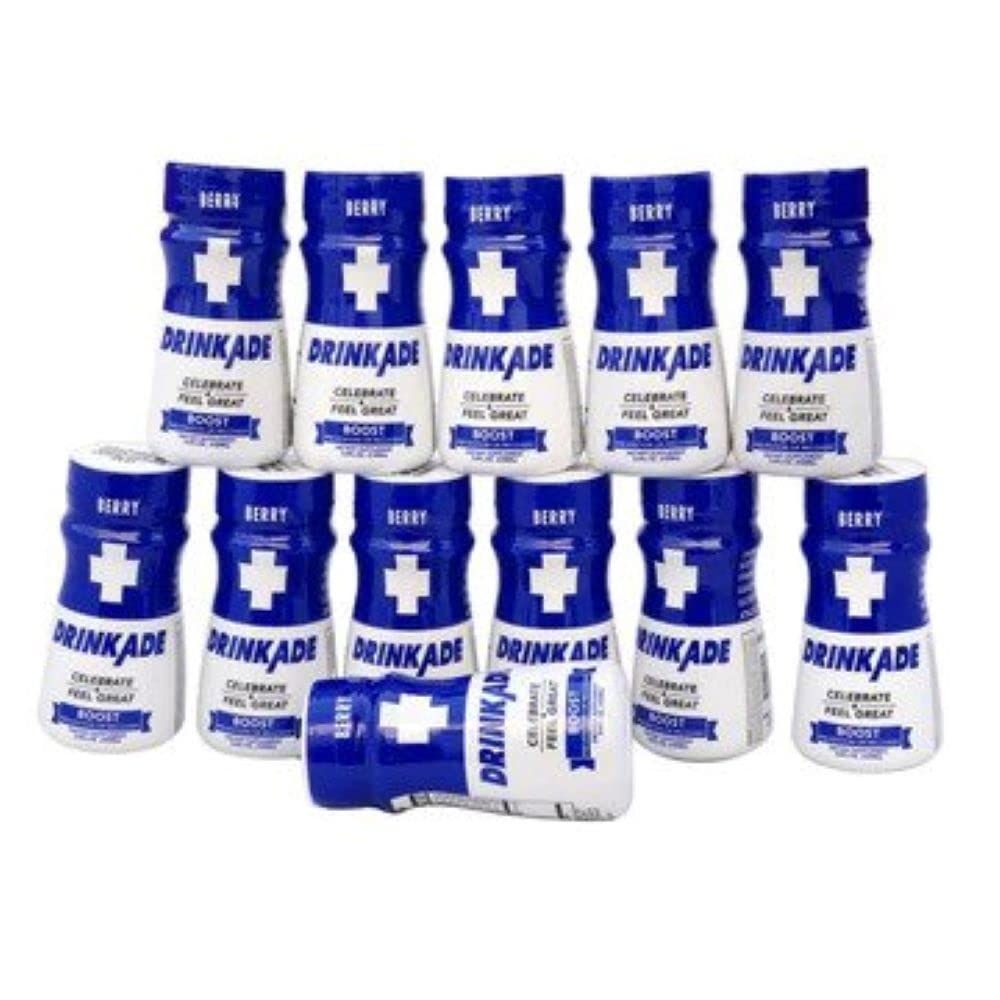 DrinkAde Boost (12 pack) Hydration Drink with Caffeine, Electrolytes, Vitamin B, Milk Thistle for Energy and Health