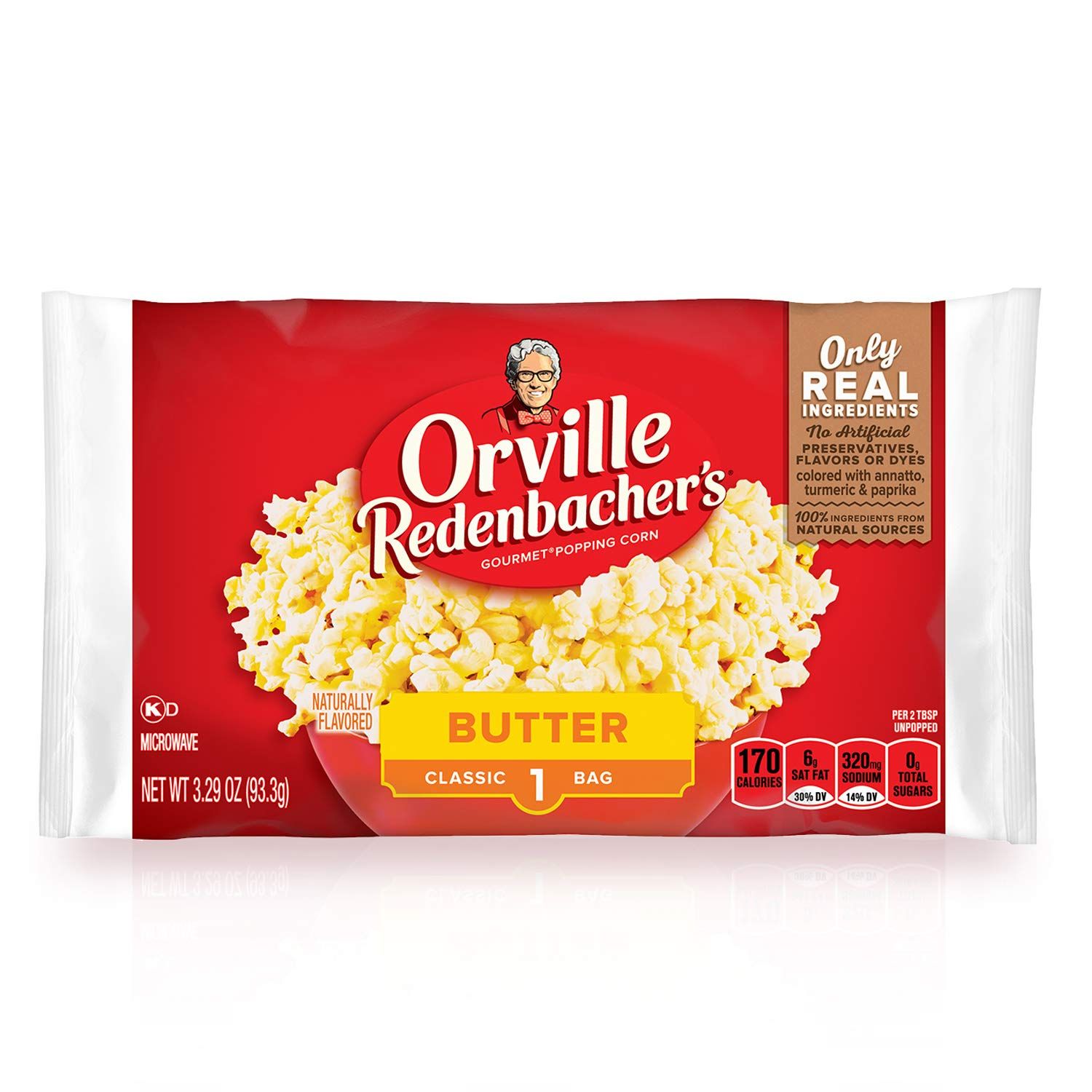 Orville Redenbacher&#39;s Butter Popcorn, 3.29 Ounce Classic Bag, Pack of 36