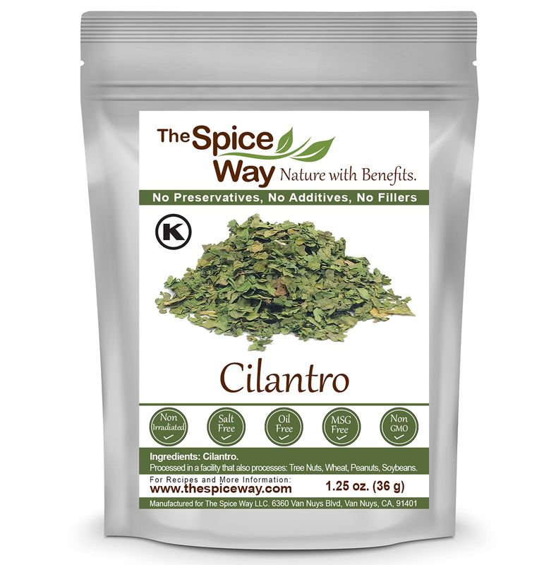The Spice Way Cilantro Leaves - 1.25 oz - All-Natural Dried Cilantro Leaf Flakes, Perfect for Adding a Burst of Aroma and Taste to Your Cooking, Salads, and Salsas - Dried Seasonings