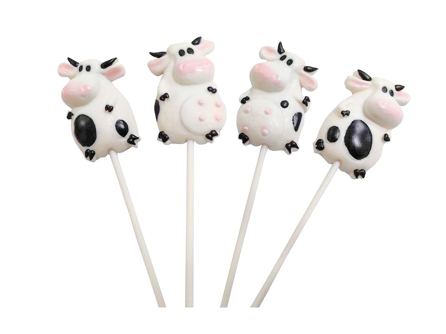 Cow Candy Lollipops - 12 Suckers Individually Wrapped (20g Large) Pops - Great for Cow Party Favors - Farm Candy - Super Cute for Baby Shower Decorations - Barnyard Candy Bags