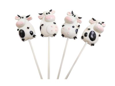 Cow Candy Lollipops - 12 Suckers Individually Wrapped (20g Large) Pops - Great for Cow Party Favors - Farm Candy - Super Cute for Baby Shower Decorations - Barnyard Candy Bags