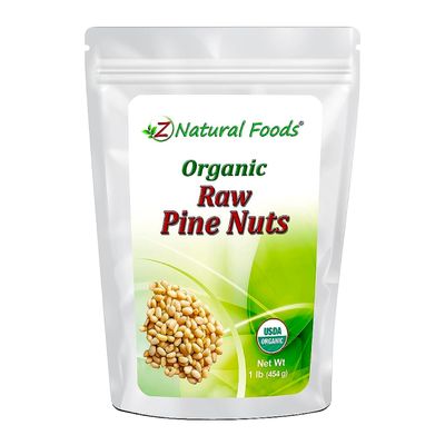 Z Natural Foods Organic Pine Nuts - Raw Nutrient-Dense Superfood Packed in Airtight Foil Pouches - Pure Pine Nut for Pesto, Trail Mix, Salad &amp; Recipes - Vegan, Gluten-Free, Keto-Friendly Snacks, 1 lb