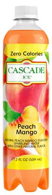 Cascade Ice Sparkling Water, Peach Mango, 17.2 Ounce (Pack of 12)