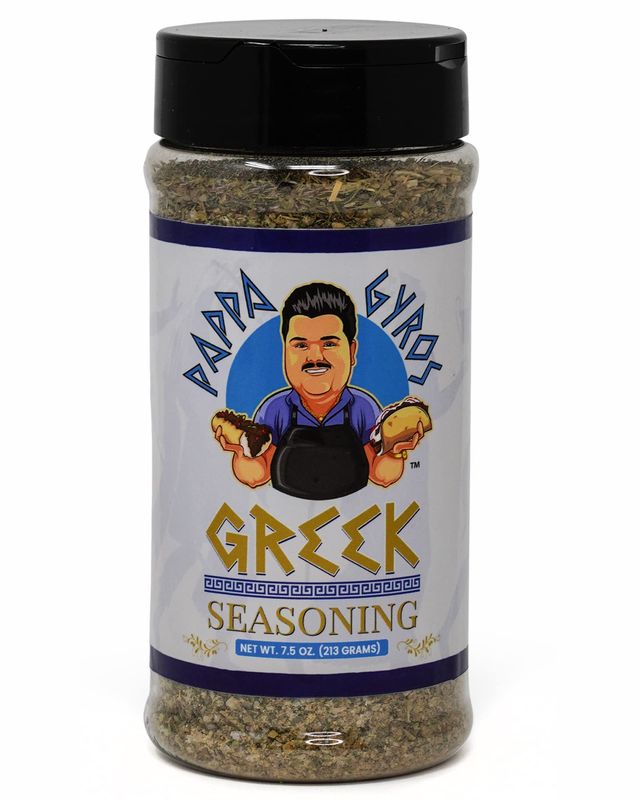 Pappa Gyros All Purpose Greek Seasoning Blend | Large Shaker 7.5 Oz | Authentic Mediterranean Seasoning No MSG | 100% All Natural Greek Savory Herb &amp; Spice Mix | Hummus, Kebab, Gyro Seasoning, Turkey