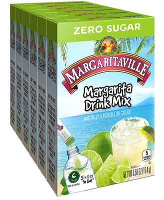 Margaritaville Singles To Go Water Drink Mix - Margarita Flavored, Non-Alcoholic Powder Sticks, 6 Packets Each (Pack of 6)