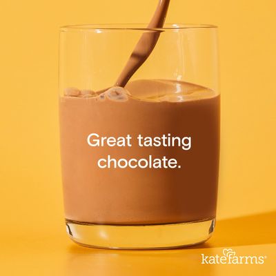 KATE FARMS Organic 1.0 Sole-Source Nutrition Shake, Chocolate, 16g Protein, 27 Vitamins and Minerals, Meal Replacement, Protein Shake, 11 oz (12 Pack)