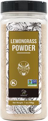 Soeos Lemongrass Powder 7 ounce (198g), Lemongrass Herb, Lemongrass Powder Bulk, Freshly Ground Dried Lemongrass, Natural, Non-GMO Verified, Kosher, Flavorful Herb for Tea