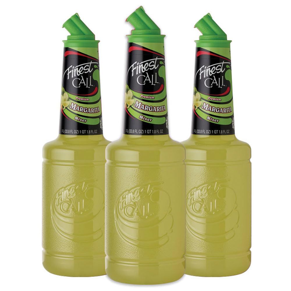 Finest Call Premium Margarita Drink Mix, 1 Liter Bottle (33.8 Fl Oz), Pack of 3