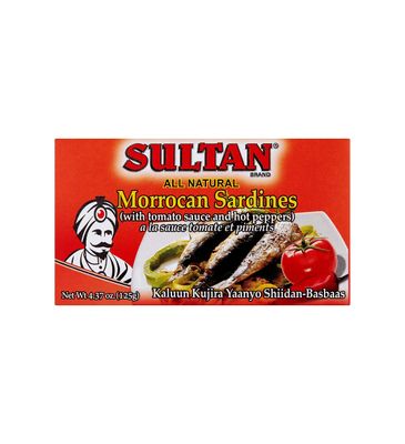 Sultan Moroccan Season Sardines in Tomato Sauce, 100% All-Natural, High Protein, No Additives, No Preservatives, Paleo, Carnivore, Keto Friendly, Zero Carb, Sealed Freshness, 4.37oz (Pack of 10)
