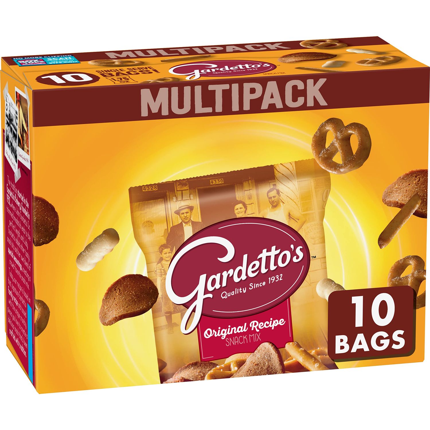 Gardetto&#39;s Snack Mix, Original Recipe, Single Serve Bags Multipack, 10 Ct, 17.5 oz