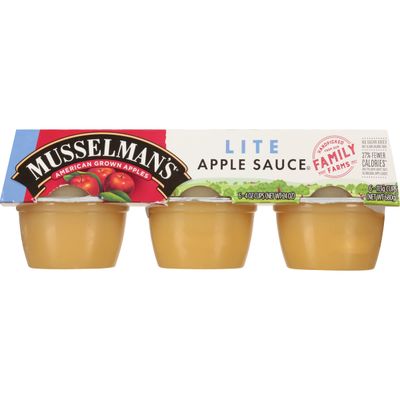 Musselman&#39;s No Sugar Added Lite Cinnamon Apple Sauce (Pack of 3) 6 - 4 oz Cups per Pack (18 Cups Total)