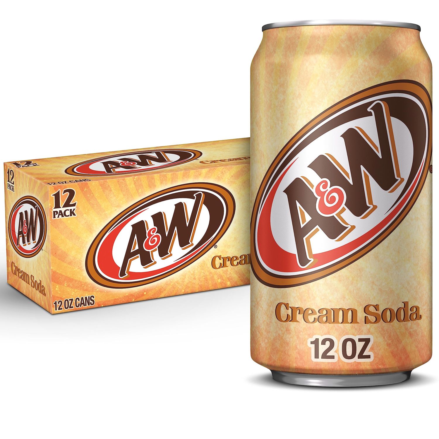 A&amp;W Cream Soda, 12 fl oz cans, 12 pack
