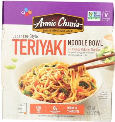 Annie Chun&#39;s Noodle Bowl, Japanese-Style Teriyaki, Non GMO, Vegan, 7.8 Oz (Pack of 6)