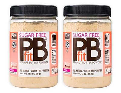 PBfit No Sugar Added, Peanut Butter Powder, Powdered Peanut Spread from Real Roasted Pressed Peanuts,13 Ounce (Pack of 2)