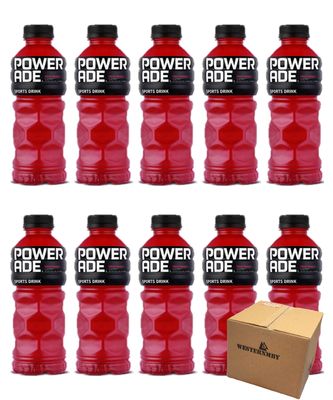 WESTERNMBY Powerade Fruit Punch Sports Drink, 20oz (Pack of 10, Total of 200 Oz)