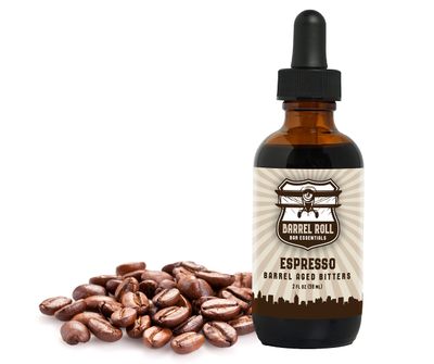 Barrel Roll Bar Essentials Espresso Cocktail Bitters | Drink Mixers for Cocktails | Premium Cocktail Mixers | Barrel Aged Bitters for Cocktails and Alcohol | Allergen &amp; Gluten Free | 2 fl oz. Bottle