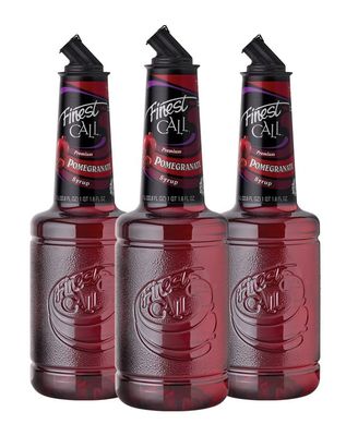 Finest Call Premium Pomegranate Syrup Drink Mix, 1 Liter Bottle (33.8 Fl Oz), Pack of 3