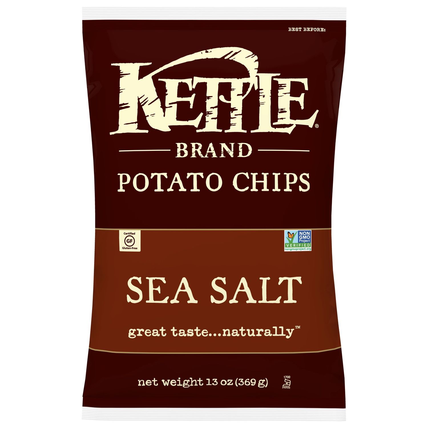 Kettle Brand Foods Sea Salt Potato Chips, 13 oz Party Size