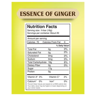 Natural Honey Ginger Crystals 20 Packets Instant Herbal Tea Bags Made With Real Pure Honey and Fresh Ginger Root Caffeine Free