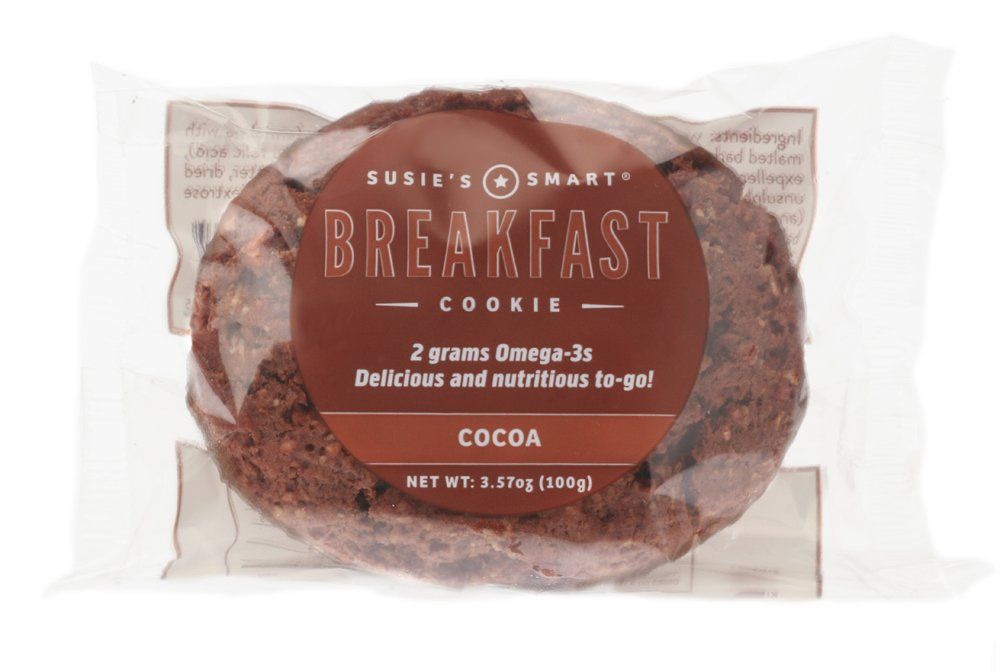 Susie&#39;s Smart Breakfast Cookie Healthy Omega3s and Protein Rich cocoa, 63 Ounce (Pack of 18)