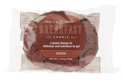Susie&#39;s Smart Breakfast Cookie Healthy Omega3s and Protein Rich cocoa, 63 Ounce (Pack of 18)