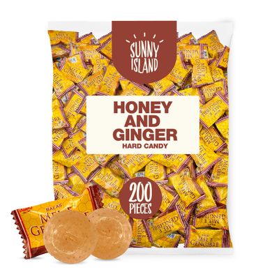 Honey and Ginger Hard Candy, Individually Wrapped, 2-Pound Bag (About 200 Pieces)