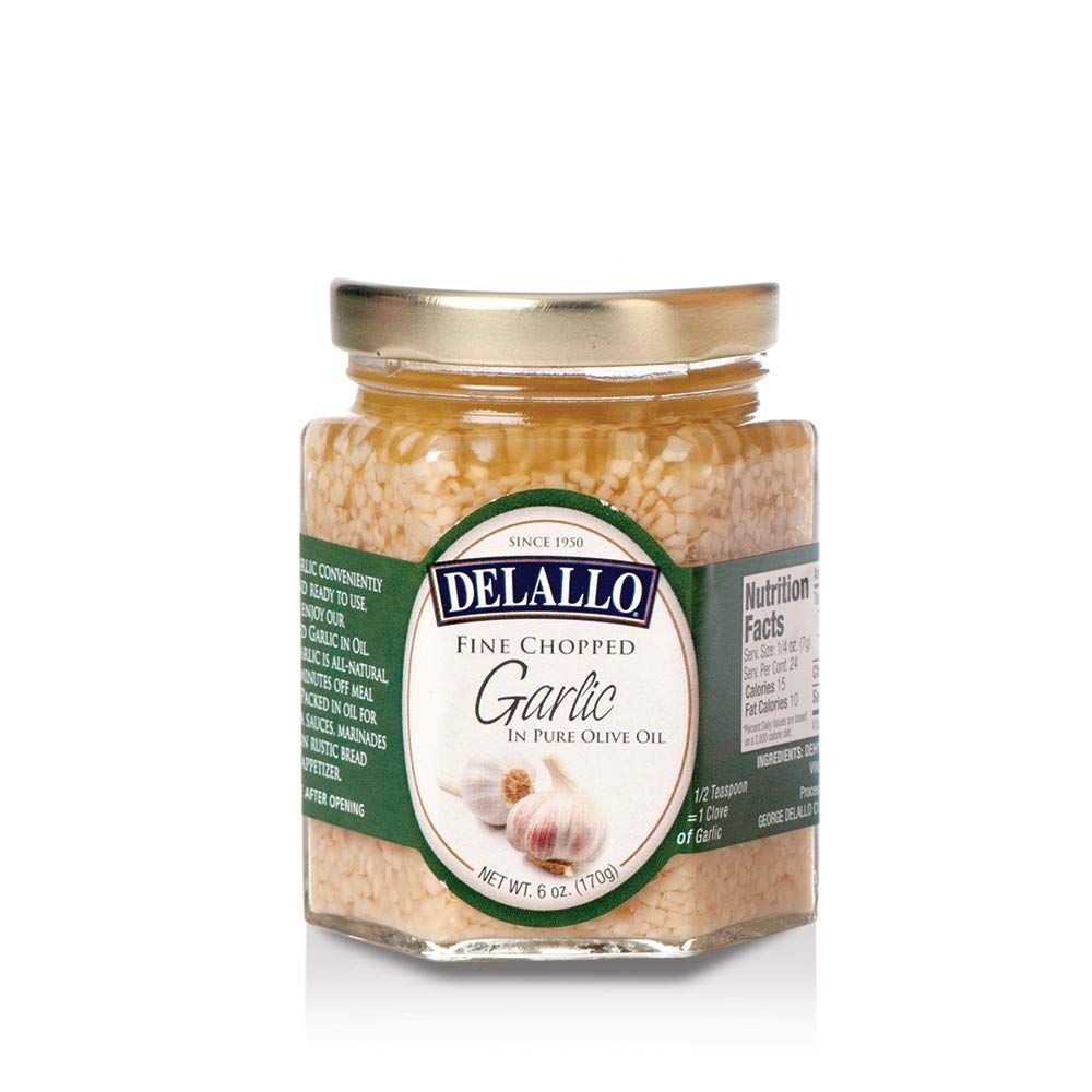 DeLallo - Fine Chopped Garlic in Pure Olive Olil, (2)- 6 oz. Jars