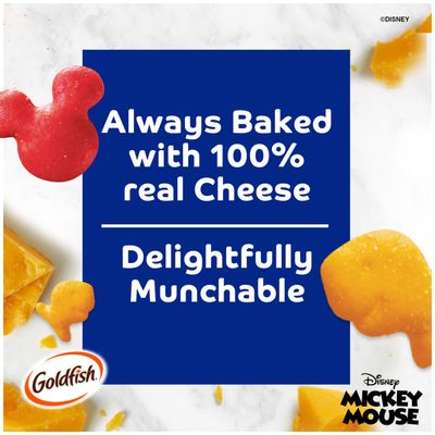Goldfish Disney Mickey Mouse Cheddar Crackers, Snack Crackers, 6.6 oz bag