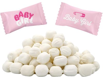 The Dreidel Company Baby Girl Buttermints, Mint Candies, After Dinner Mints, Butter Mint Candy, Fat-Free, Individually Wrapped (110 Pieces)