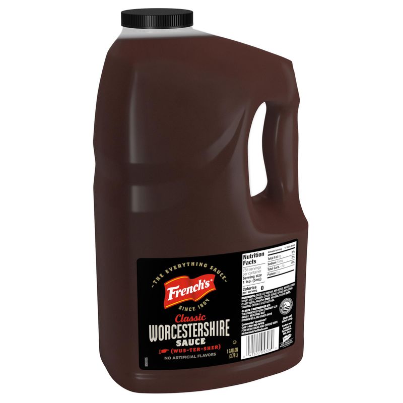 French&#39;s Worcestershire Sauce, 1 gal - One Gallon Container of Gluten-Free Worcestershire Sauce, Perfect as Meat Tenderizer, Marinades, Sauces and More