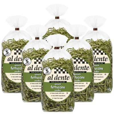 Al Dente Spinach Fettuccine, 12-Ounce Bag (Pack of 6)